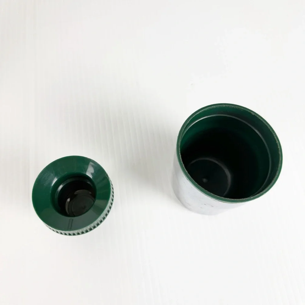 Vintage Aladdin Stanley Thermos Green Metal Vacuum Bottle No 100 Cup 32oz - Picture 6 of 6